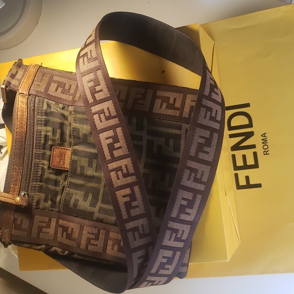 Fendi Handbags - FENDI Vintage FF Zucca Crossbody Bag